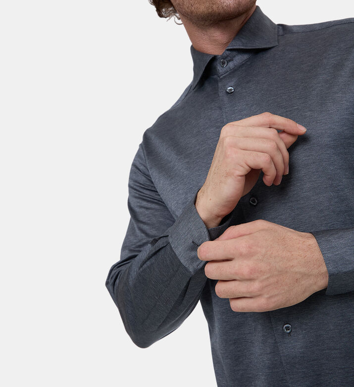 Corneliani Shirt, Grey, 44, Model View Corneliani Shirt, Grey, 44, Model View