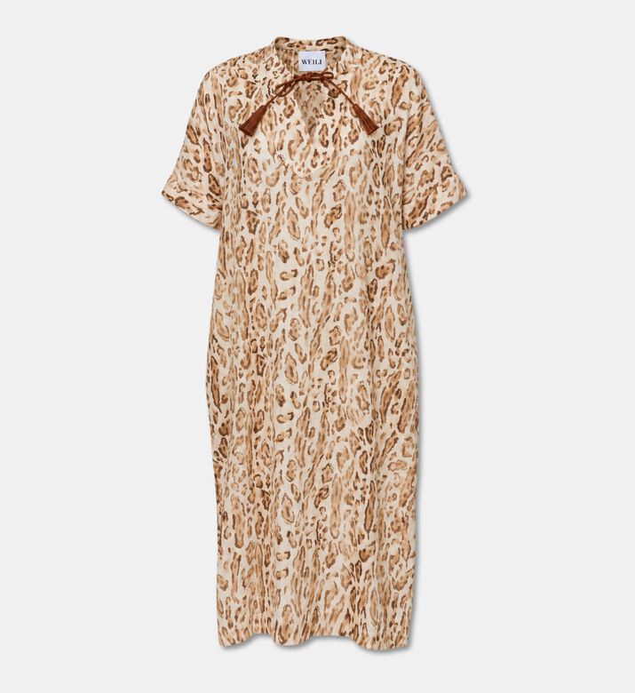 Weill Animal-print Short-sleeve Midi Dress, Packshot View