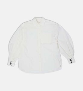 قميص بأكمام طويلة منفوخة بقصة عادية