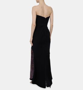 AAVVA Crepe Aflic Flower Gown, Black, M, Model View
