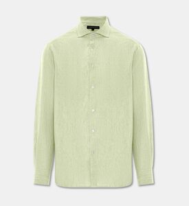 Carter and White Linen Straight Hem Shirt, Light-green, L, Packshot View