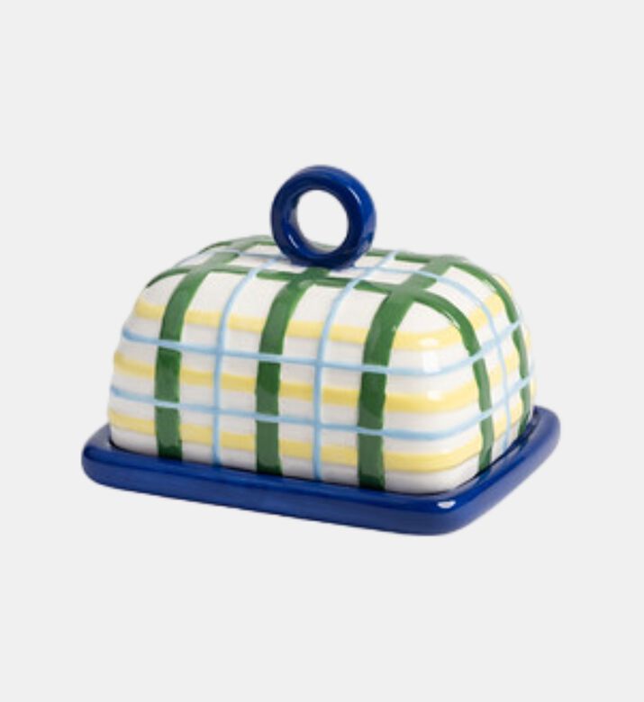 Plaid Pattern Butte Dish