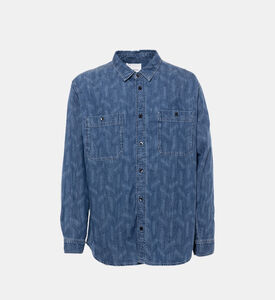 أوفر شيرت دنيم بطبعة هندسية بالكامل