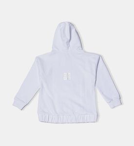 كنزة بغطاء رأس بطبعة شعار أربعة حروف جي معدنية