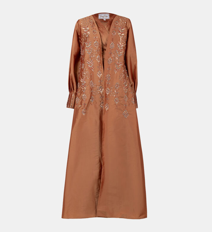 Rhinestone Tulle Satin Kaftan