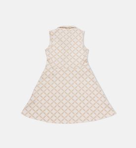 فستان بدون أكمام بطبعة شعار بالكامل