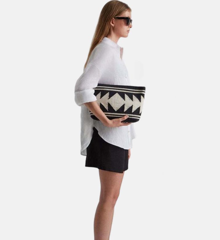 Cotton Rectangular Clutch Bag