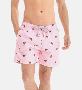 شورت سباحة زهري بطبعة جِمال