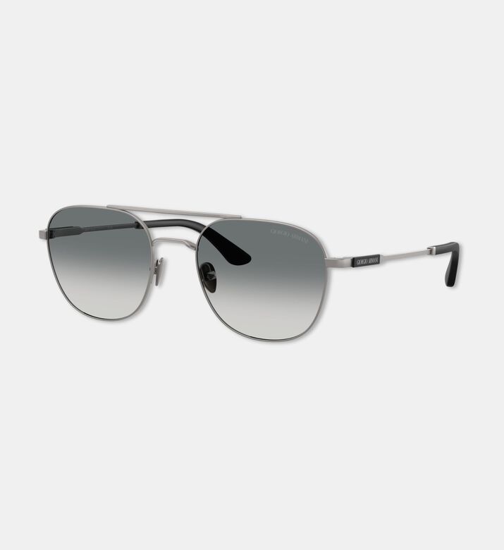 Giorgio Armani Pilot Metal Frame Rectangular-shaped Sunglasses, Packshot View