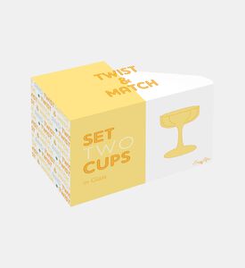 طقم أكواب زجاجية ملونة قطعتين