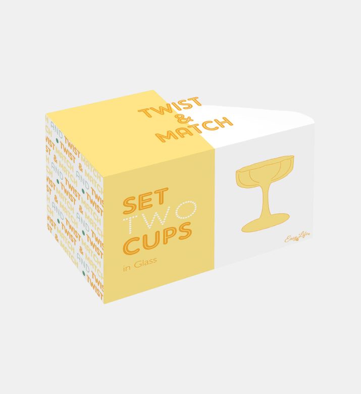 طقم أكواب زجاجية ملونة قطعتين
