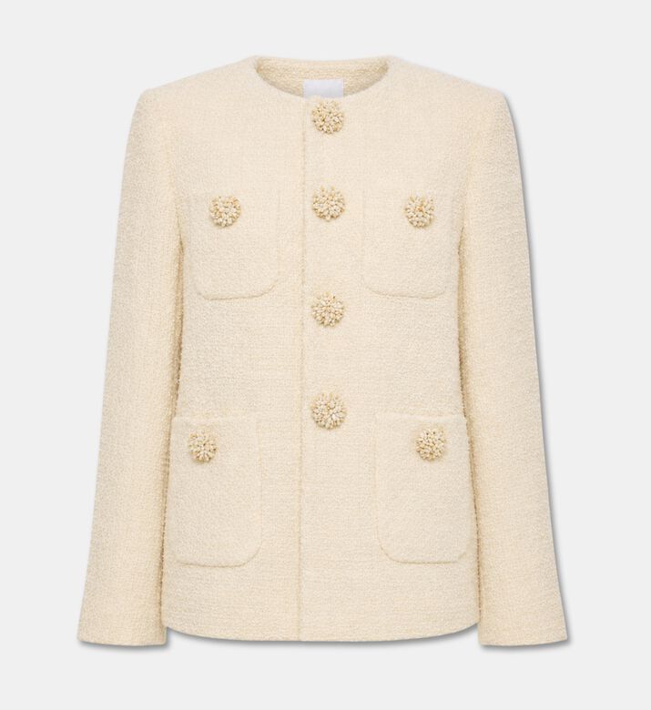 Edward Achour Paris Boucl&eacute; Pocket-detail Jacket, Packshot View