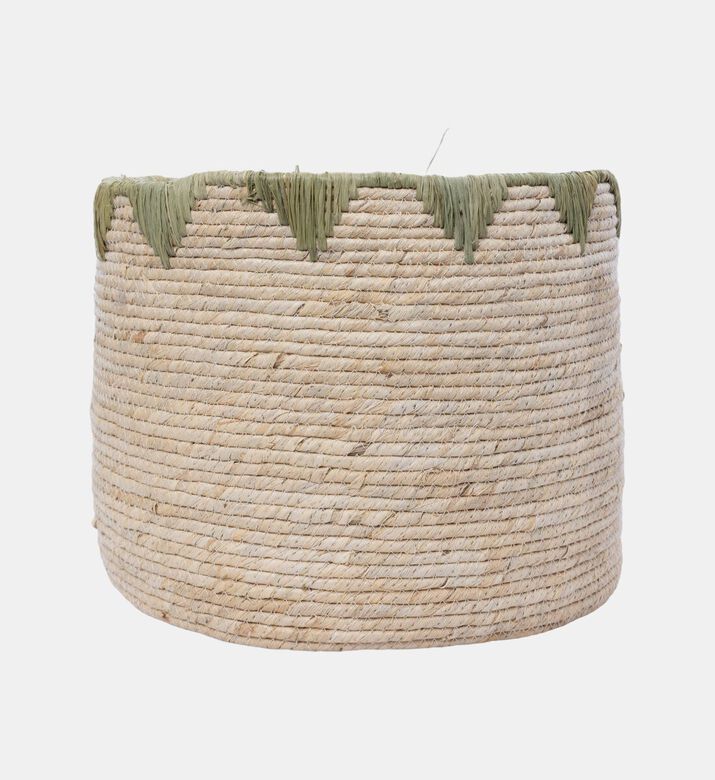 Home Deco and More Corn Husk Zigzag Basket, Packshot View