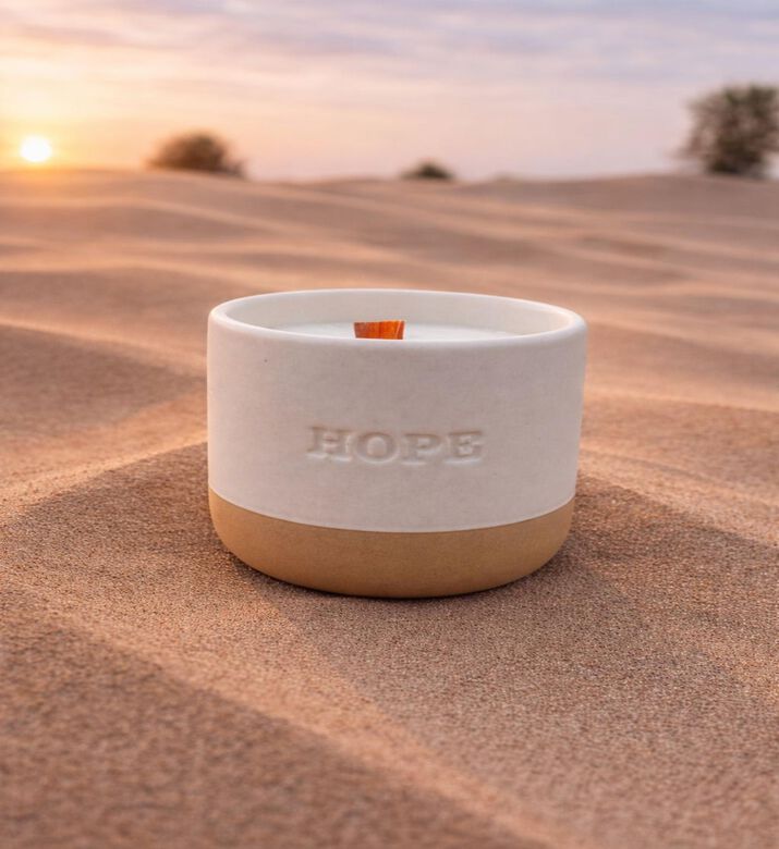 Tohfa Luxe Hope Handmade Ceramic Single Candle, Packshot View