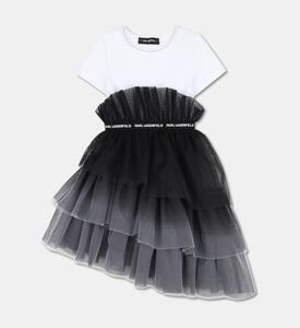 Karl Lagerfeld Ruffled Tulle Panel Short-sleeve Dress, Packshot View