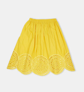 تنورة ميدي قطنية بتطريزات إنجليزية