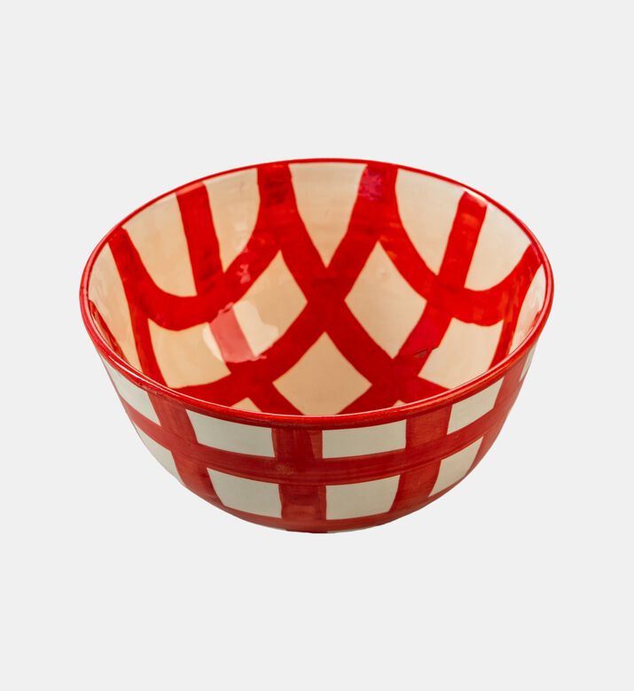 Checkered Pattern Round Bowl