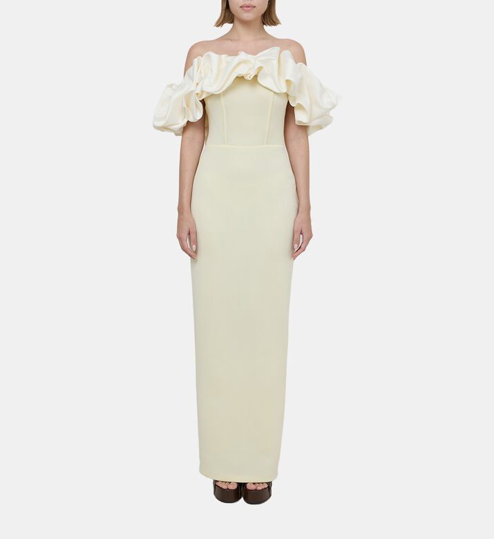 منتفخ قبالة الساتان الكتف مع Bodycon النيوبرين