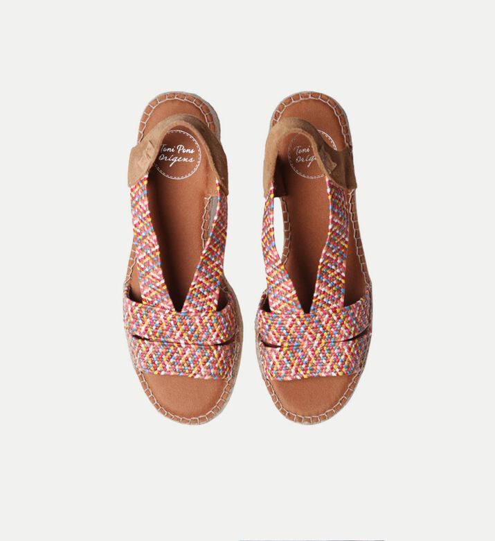 Toni Pons Dalyn Raffia Leather Platform Wedge Sandals, Multicolor, Eu-39, Packshot View