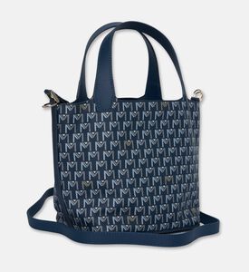 Maya.M Soft Monogram Mini Bucket Tote Bag, Navy, Packshot View