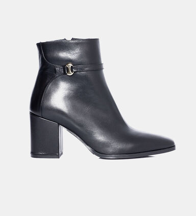Leather Pointed Toe Ankle Boots