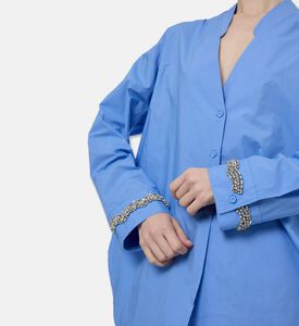 Forte-Forte Rhinestone-embellished Long-sleeve Shirt, Model View