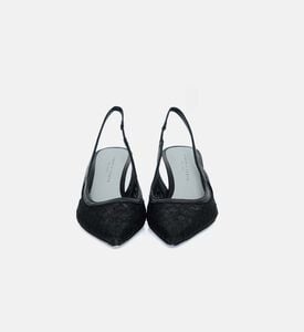 Leather Mesh Slingback Heels Leather Mesh Slingback Heels