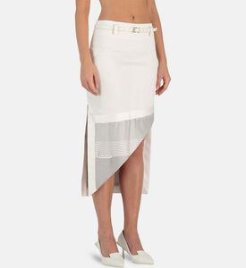 Silk Fold-over Printed Midi Skirt