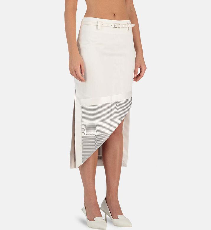 Silk Fold-over Printed Midi Skirt