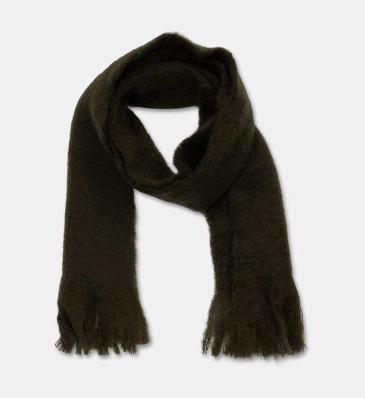 Jil Sander Fringed Mohair-blend Scarf, Green, Packshot View