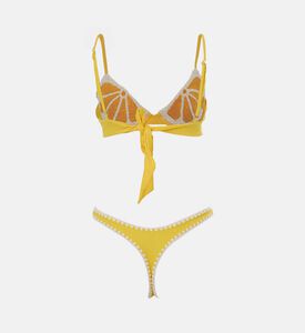 طقم بيكيني بتطريز بشكل ليمون