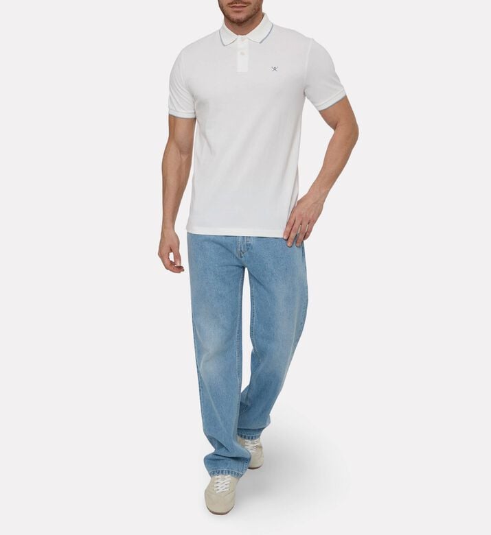 Hackett London Logo-embroidery Button Placket Polo, Model View