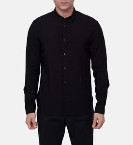 قميص طويل الأكمام بتطريز شعار