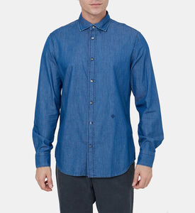 قميص قطن بقصة عادية بصف أزرار