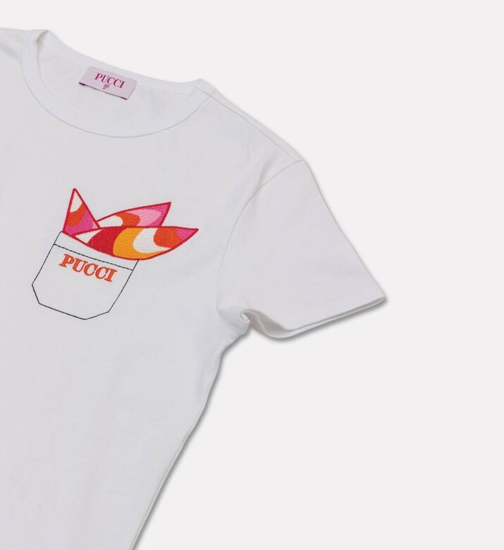 Emilio Pucci Patterned Handkerchief Inserts Embroidered T-shirt, Packshot View