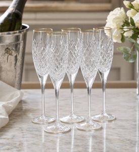 Cristal de Paris Myriam Champagne Flutes 6-piece Set, Model View