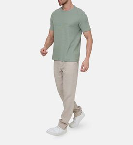 تيشيرت بنقشة مخطط بياقة مستديرة