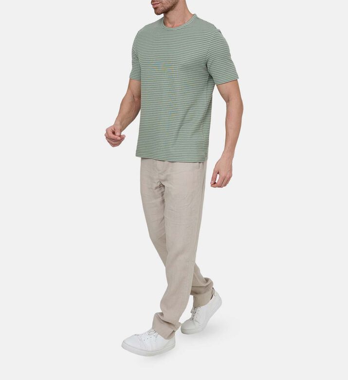 Stripe Pattern Crewneck T-shirt