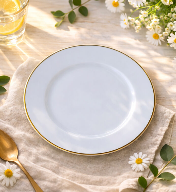 Home Deco and More Porcelain Gold-detail Dinner Plate - 30 Cm, Packshot View