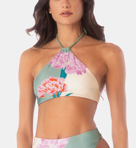 Flower-print Self-tie Straps Top