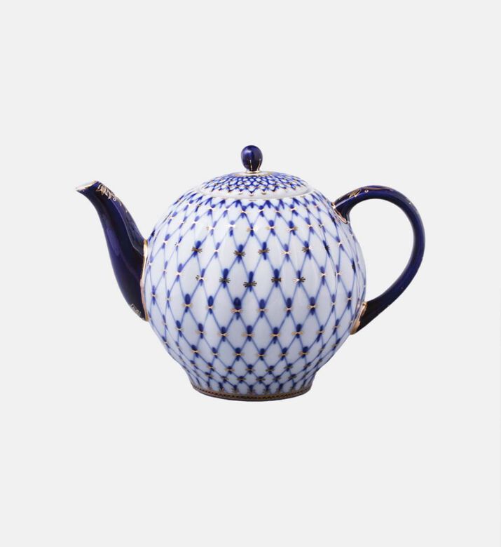 Cobalt Net Tulip Tea Pot