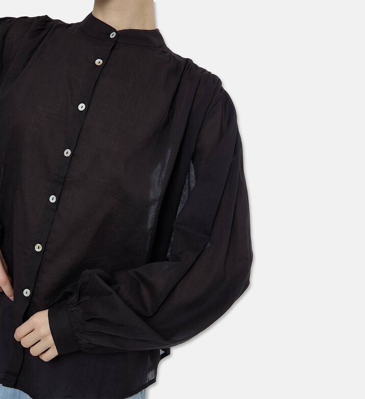 Mes Demoiselles Celeste Button-up Blouse, Black, S, Model View