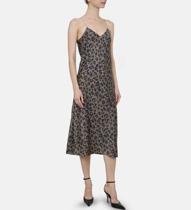 Biara Leopard-print Slip Dress
