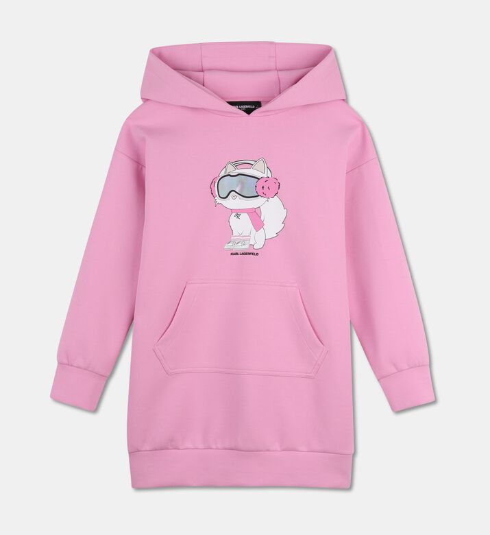 Karl Lagerfeld Hooded Graphic Sweatshirt Dress, Packshot View