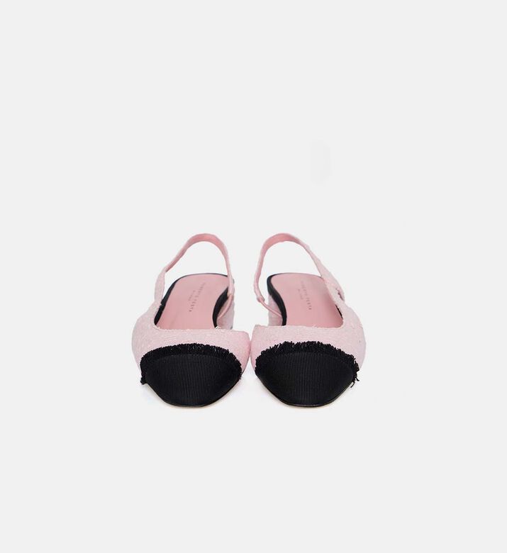 Textured Fabric Slingback Pumps