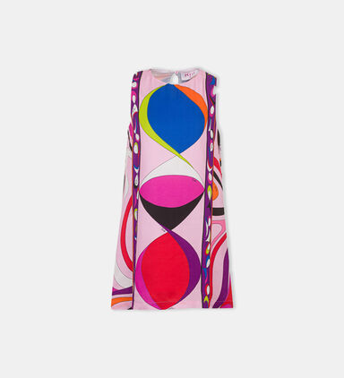 Iris-print Sleeveless Dress