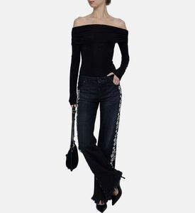 بنطال جينز روكسي قصسر ضيق بقصة مستقيمة بخصر منخفض