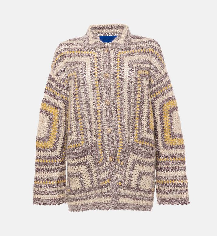 Mes Demoiselles Button Closure Wide Sleeve Cardigan, Purple, M, Packshot View