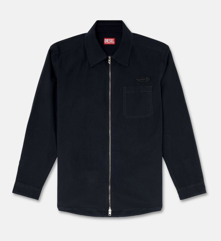 Diesel Zip-front Cotton Overshirt, Packshot View