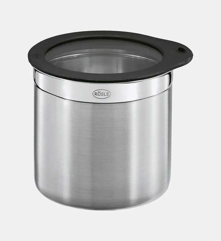 Rosle Glass Flat Lid Jar, Silver, 12-cm, Packshot View